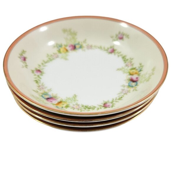 Meito Japan Fine China Hand Painted Floral Accent Fruit Dessert Bowls – Set of 4 - Picture 3 of 16
